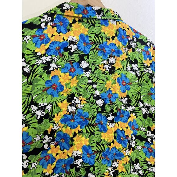 Y2K Disney Mickey Mouse Tropical Camp Shirt XL Hawaiian Vacation Resort Beach 90 - Picture 10 of 13